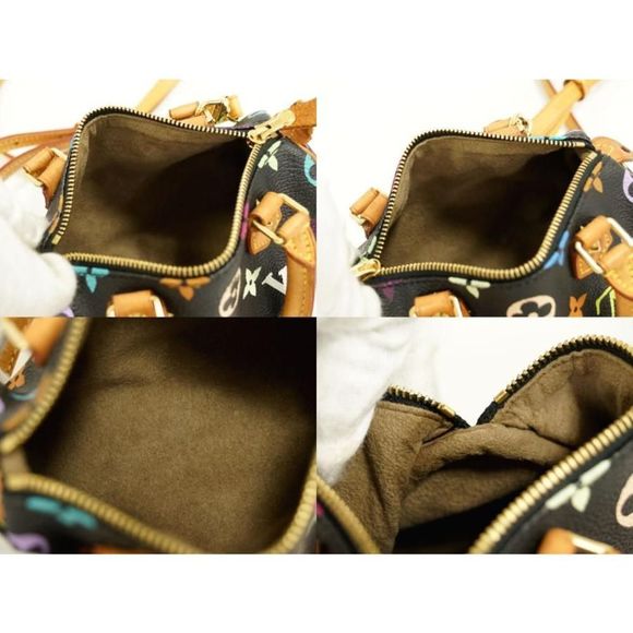 Louis Vuitton Mini Speedy Monogram Multicolor Shoulder Bag Handbag Noir - Picture 8 of 8